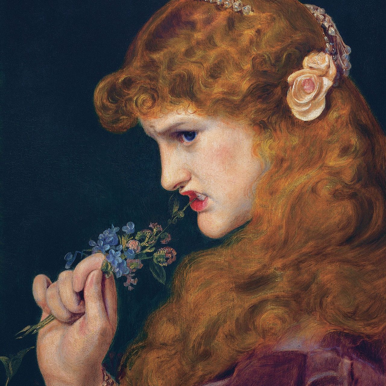 Detail from Love's Shadow (1867) by Frederick Sandys.